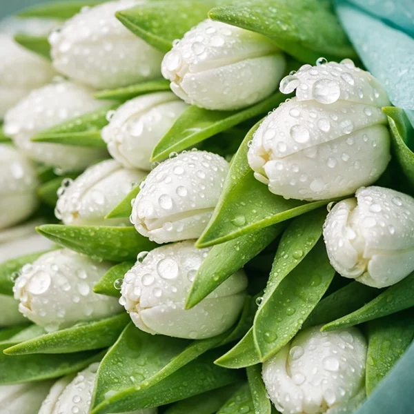 Морской бриз - букет из белых тюльпанов